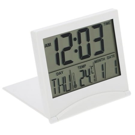 Masteelf Alarm Clock Foldable Alarm Clock Calendar Temperature Display Clock