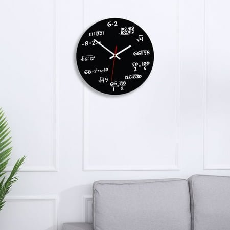 Masteelf VORCOOL Creative Mathematics Blackboard Clock Wall Clock Teacher Gift for Classroom Home Office (Black)