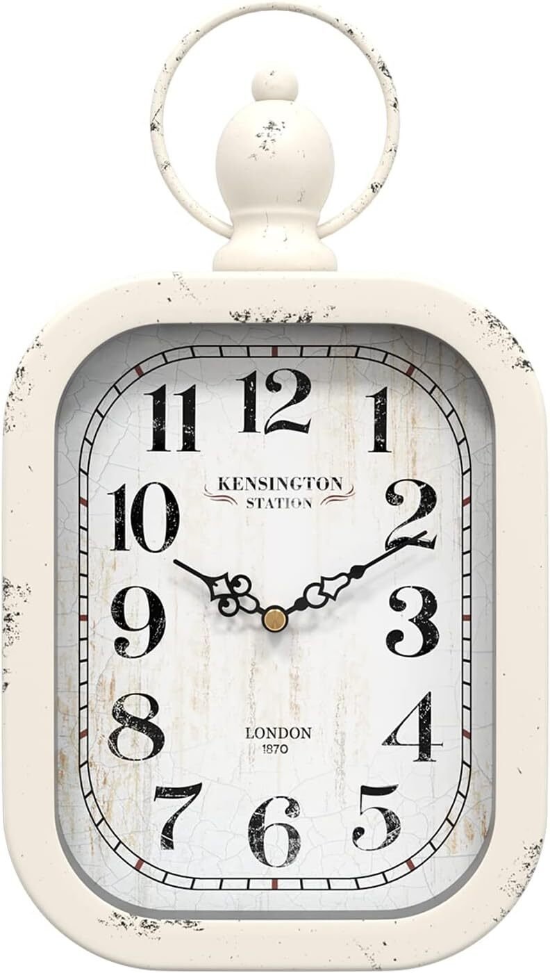 Menterry Rectangle Retro Large Wall Clock, Vintage Antique Style, Battery