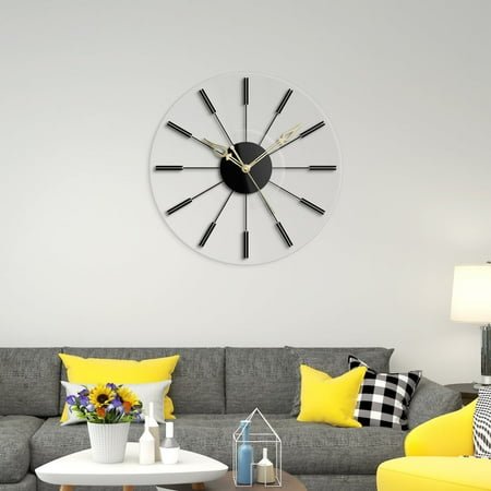 MoDern Look Beautiful Acrylic Simple Star Round Wall Clock For Living Room Drawing Room Bed Room Hall Gift For Christmas