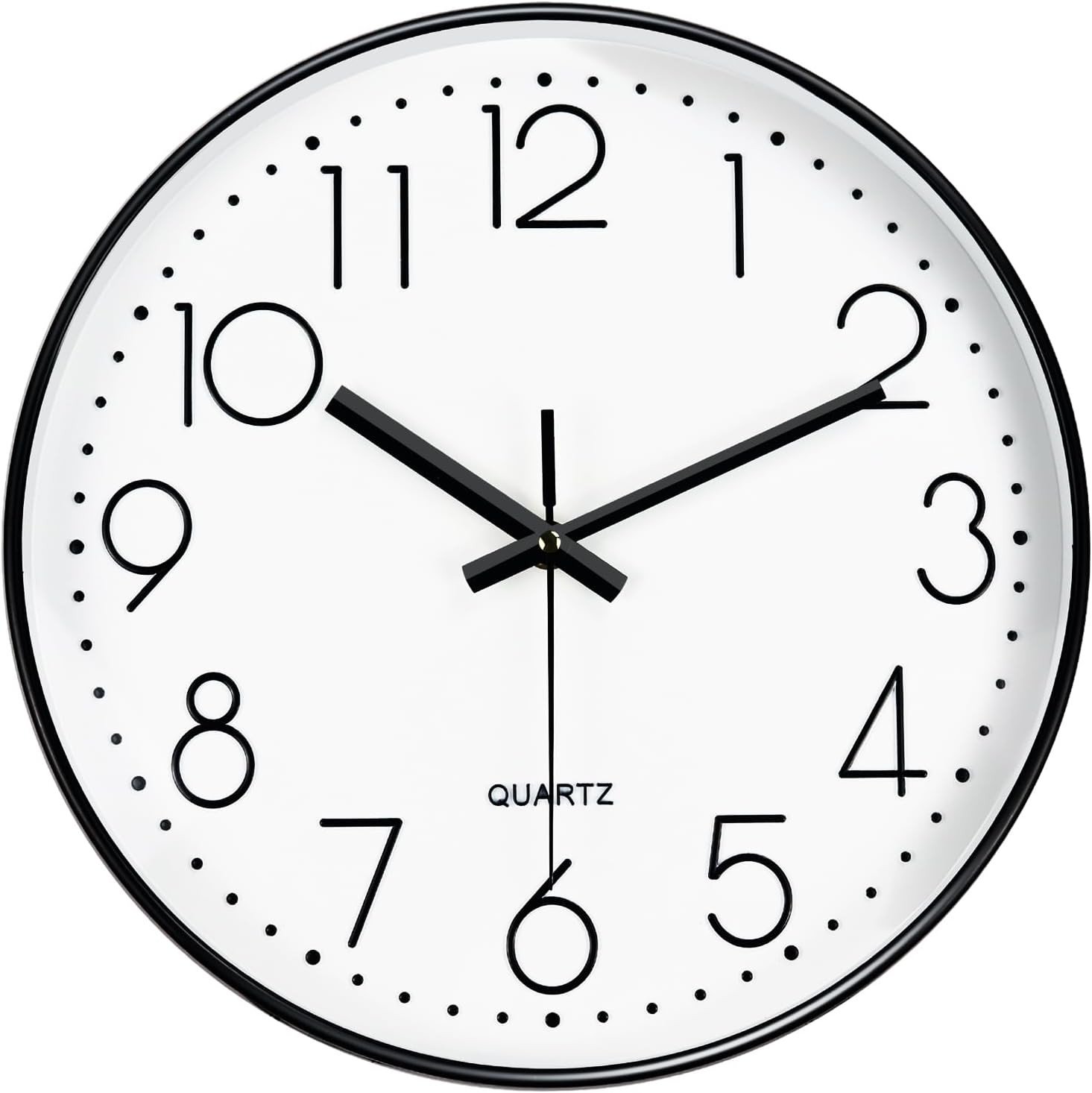 Modern Silent Wall Clock - 12 Inch Wall Clocks Battery Operated Large Number, No