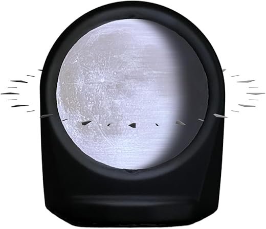 MOONDIAL - Automatic Moon Phase Lamp, Rotating Lunar Phase Tracker, 3D Printed Moon Clock, NASA LED Desktop Unique Gift, Decor, Dimmable Night Light, Office Desk Gadget, Mood Light, 7.7" x 9"