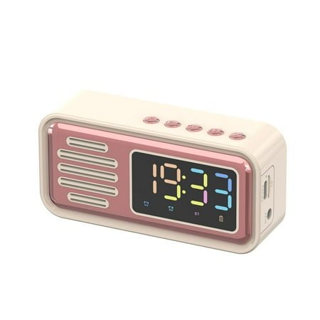 Mrzvby Gifts for Women Clearance!Retro Bluetooth Audio Alarm Clock, IPX5, Supporting TF Card/Bluetooth/AUX Mode Playback, Long-term Battery Life And Standby Up To 650H