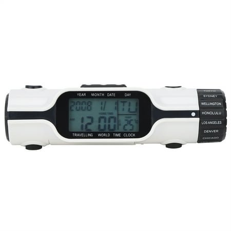 Multi,Function Clock: Flashlight, Alarm Temp Display, 18 City Time, Backlight, Countdown Timer