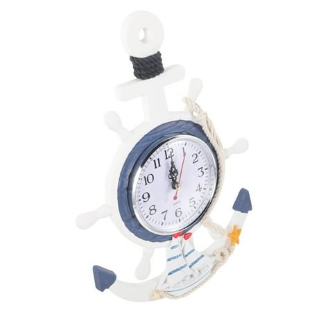 Nautical Ship Wheel Anchor Clock Beach Sea Theme Wall Hanging Decor