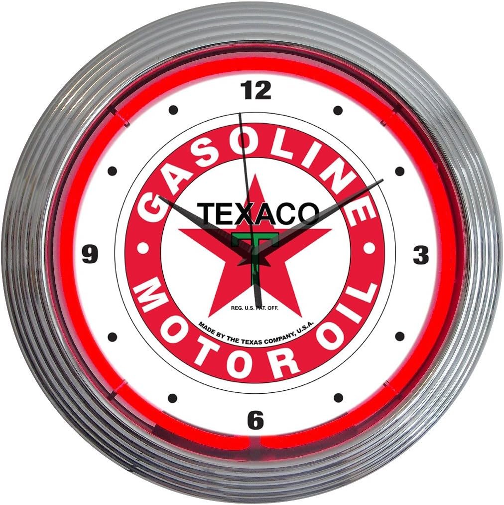 Best Neonetics Texaco Gasoline Neon Wall Clocks