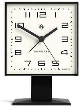 NEWGATE® Victor Alarm Clock | Square Cube Design | Black | Ideal for Bedside, Desk or Shelf | Retro Bedroom & Office Accessory