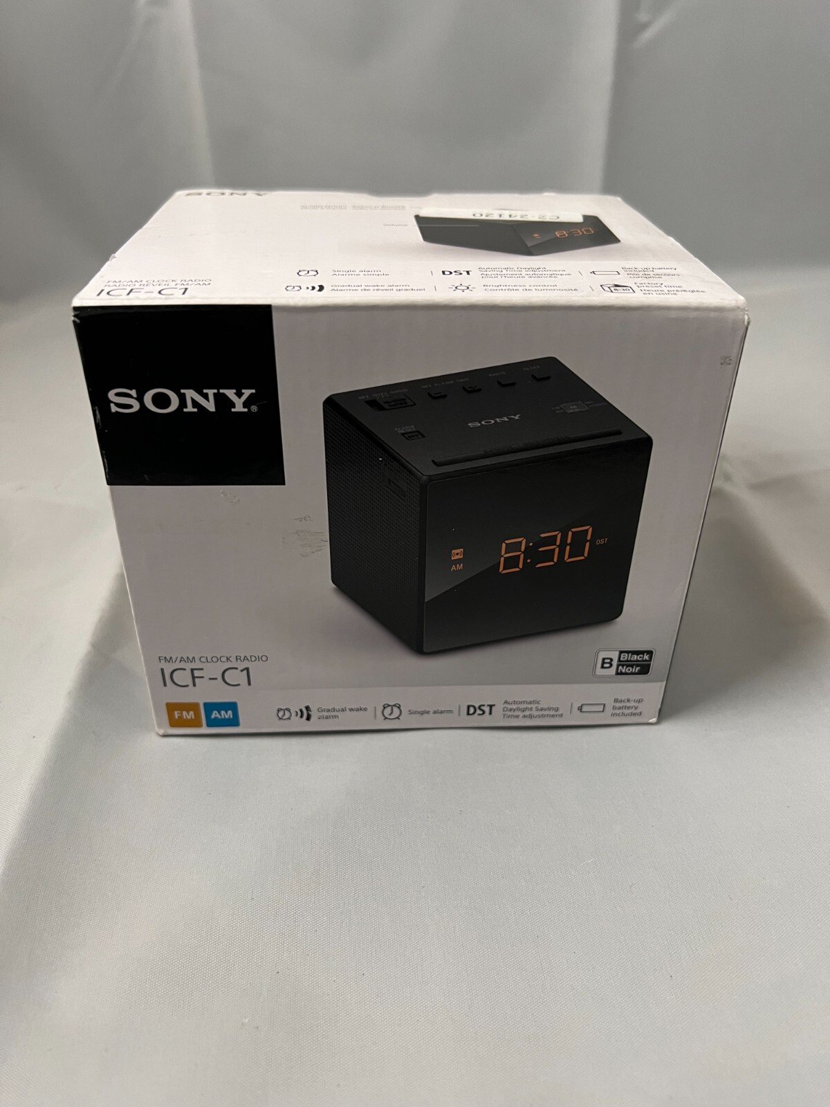 NEW Sony ICF-C1 FM/AM Clock Radio – Black – Alarm, Battery Backup, Compact