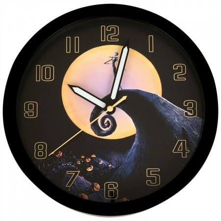 Nightmare Before Christmas 871755 Spiral Hill Wall Clock, Black