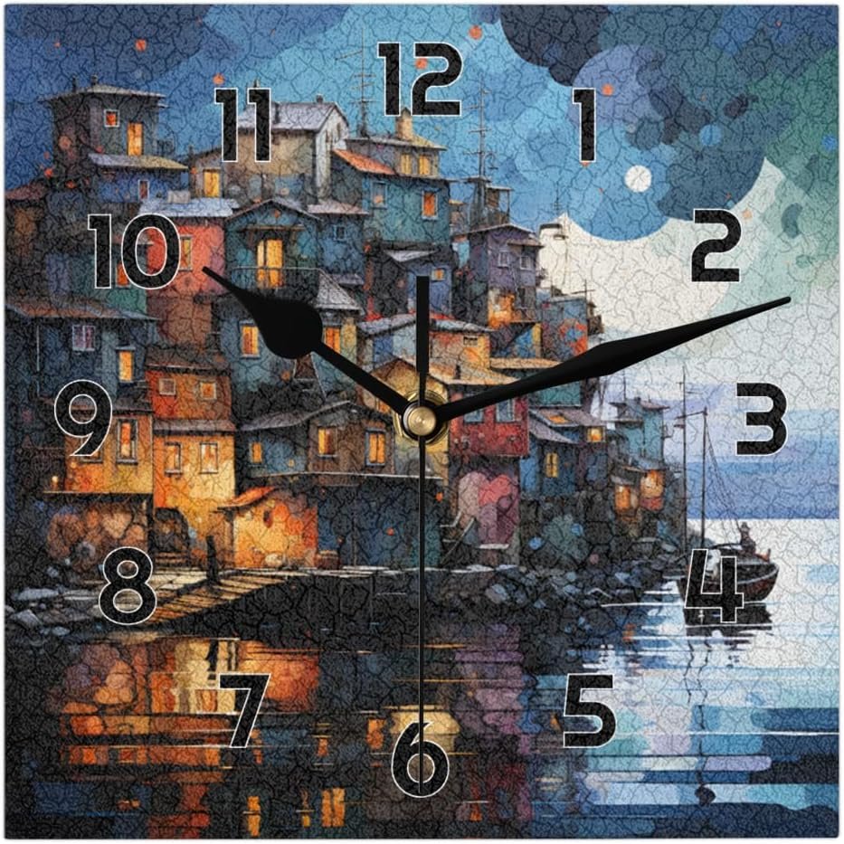 Best River City Square Glass Wall Clocks