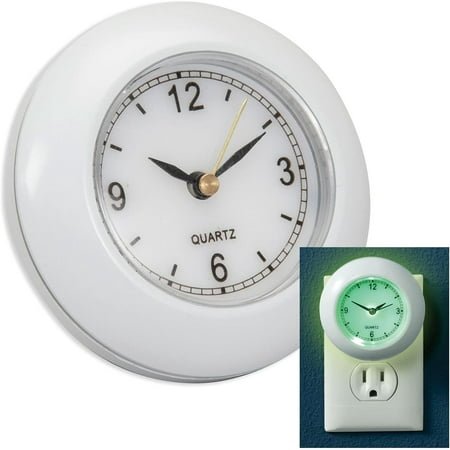 Nighttime Glow Clock and Night Light with Backlit Face, 3 Quartz