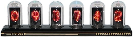 Nixie Tube Clock Glow Tube Clock IPS Color Screen Digital Clock DIY Analog Digital Tube WiFi time Desktop Desktop Digital Clock Decoration Gift (H401)
