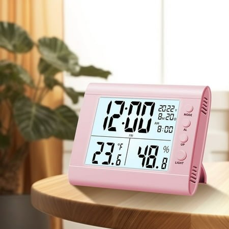 Nkmbld Alarm Clock Digital Electronic Clock LED Display Electronic Clock Stereo Digital Display Snooze 12/24H Switching Countdown