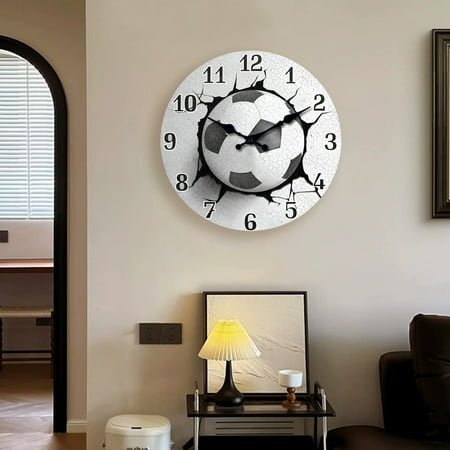 Novelty Wooden Wall Clock | 12 Inch Silent Analog Decorative Timepiece | Personalized Multicolor Design | Easy Mounting | Modern Home Décor | Sturdy Construction | Versatile Room Accent