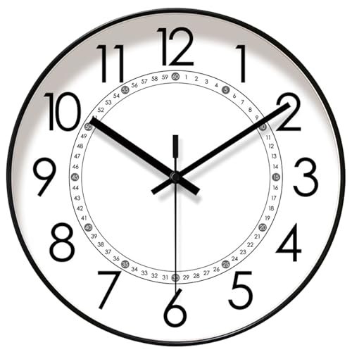 Ogetok Wall Clock 12 Inch, Round Wall Clocks Battery Operated, Ultra Quiet Non Ticking Digital Clock, Modern Decorative Clock for Home Office School Kitchen Bedroom Classroom
