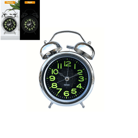Old Fashioned Alarm Clock – Wind-Up Timer, Luminous Watch | 3-Inch Silent Desk Clock for Seniors, Sleepers, Room Decoration, Travel Use, and Bedside Timekeeping without Digital Dis