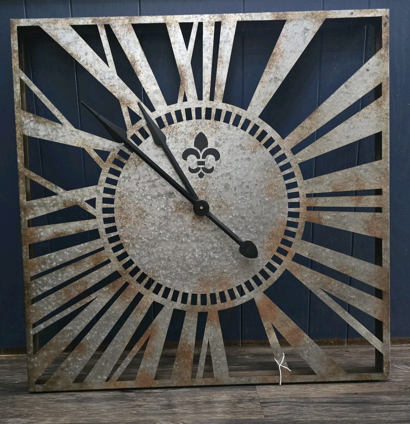 Oversized Wall Clock Rustic Square Modern Farmhouse Country Shabby Chic Deco 30"