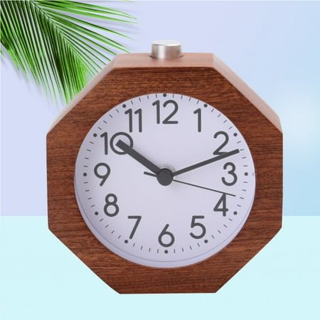 Pretyzoom Wooden Alarm Clock Beech Material with Silent Sweep and Night Light