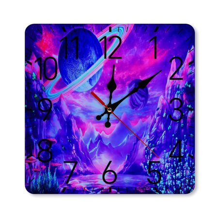 Psychedelic Galaxy Space Wall Clock Silent Non-Ticking For Home Office Decor, Decorative Clock Art