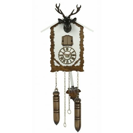 Quartz Cuckoo Clock with music and deer head, brown TU 360/20 QM braun