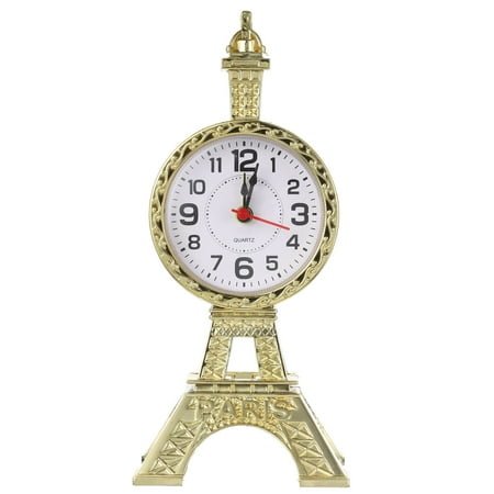 Raindrops Tabletop Vintage Style Alarm Clock 1Pack Golden Eiffel Tower Shape For Kitchen Office