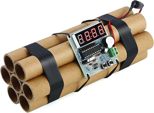 Realistic Fake Bomb Prop Toy for Film Props, Fake Dynamite Toy Stick Bomb for Gifts Pranks-Pretend Explosive Bomb Dummy Prop for Christmas, Halloween Costume Prop, April Fool's Day Party, Cosplay