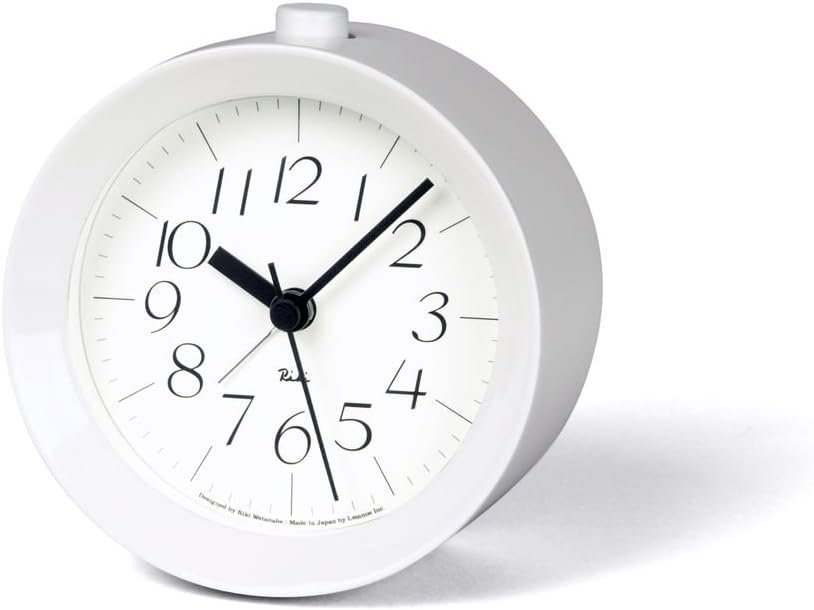 Remnos Alarm Clock Analog Riki Alarm Clock White WR09-14 WH Lemnos