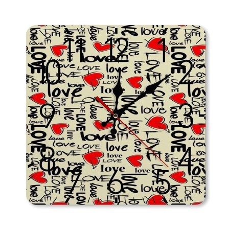 Retro Style Letters LOVE Wall Clock Silent Non-Ticking For Home Office Decor, Decorative Clock Art