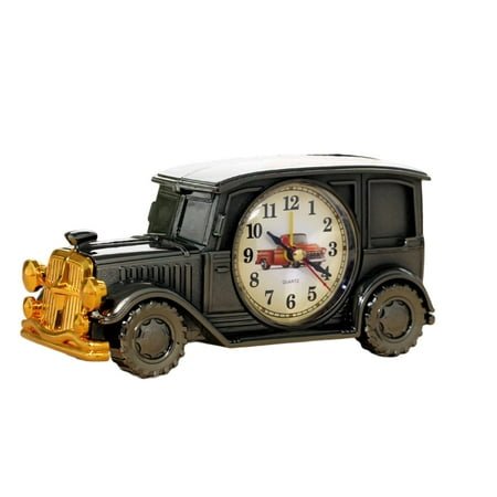Retro Vintage Car Alarm Clock - Big Numbers Digital Pointer Time Display, Plastic, Desktop Antique Clock - Home Decor for Bedroom