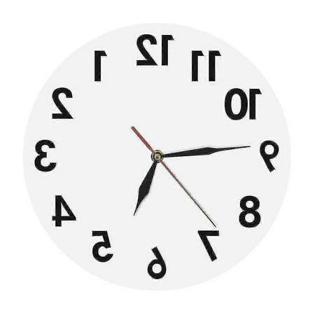 Reverse Anti Wall Clock Modern Backwards Time Run Counter Clockwise Wall Watch