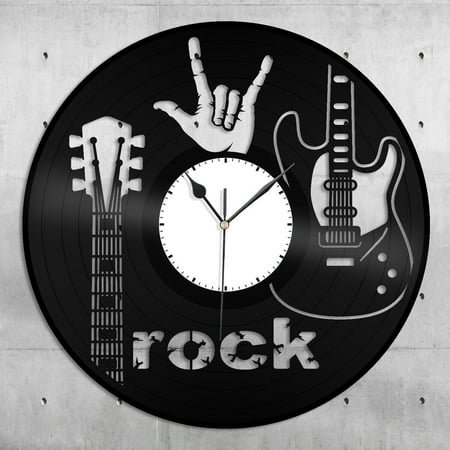 Rock Sign of the Horns Vinyl Wall Clock Souvenir Unique Gift Home Decoration Vintage Design Office Bar Room Home Decor