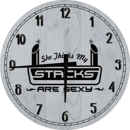Round Wood Wall Clock Cute Angel Farmhouse Large Clock Wall Art 12 inch Home Decor