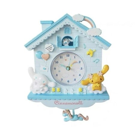 Sanrio My Melody Cinnamoroll Hello Kitty Wall Hanging Swinging Wall Clock Cute Cartoon Bedroom Decorative Hanging Clock Gift