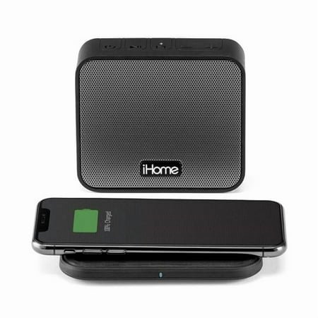 SDI Technologies iHome Portable Bluetooth Speaker with Qi Wireless Charging Speakers & Alarm Clocks, Black