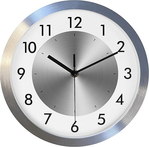 Silent Wall Clock Battery Operated,Modern Metal Wall Clock Decorative for Living Room/Kitchen/Office/Home,12 inch