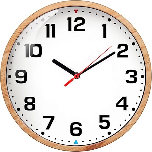 SIN&MI Wall Clock 9 Inch Battery Operated Silent Non-Ticking Wall Clock Modern Quartz Design Decorative Indoor Kitchen Office Brown