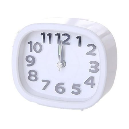 Small Analog Travel Alarm Clock, Square Small Bed Compact Travel Quartz Beep Alarm Clock, Battery Operated Clock, Quieter Bedside Alarm Clocks for Bedrooms Bathroom Living Room Kitchen Shelf