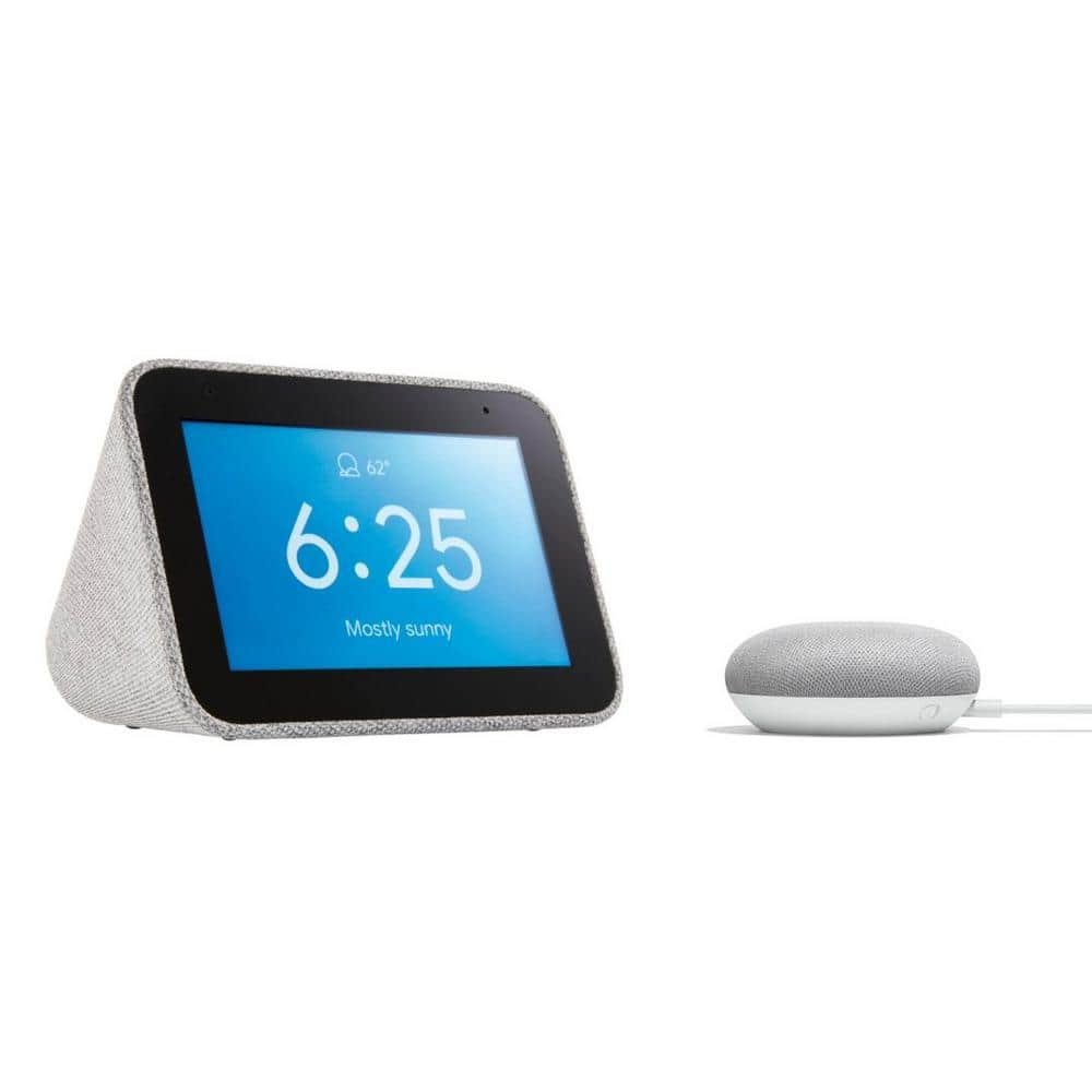 Smart Clock with Google Assistant + Google Nest Mini (2nd Gen) Smart...