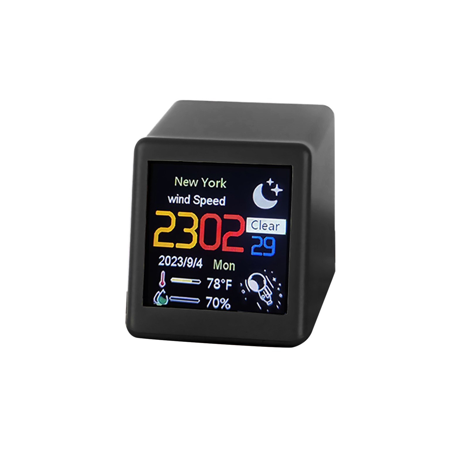 Smart Desktop Clock WIFI Weather Alarm Brightness Adjustment Date Display