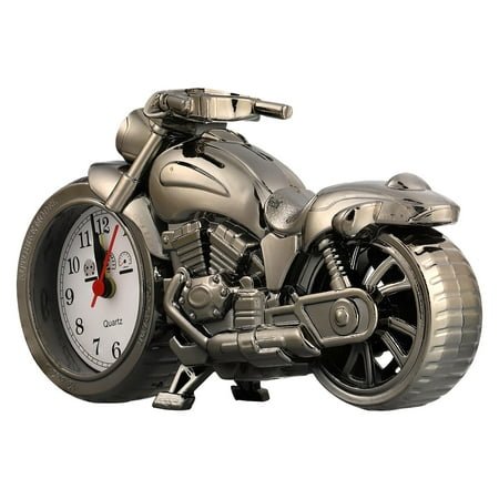 Soimiss Golden Plastic Motorcycle Model Tabletop Alarm Clock Decorative for Home Office Kids 5.5 x 4.5 x 3.5 inches