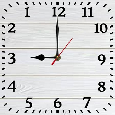 Soliyoahee 10inch Reverse Wall Clock Wooden Square Digital Reverse Clock Home Art Decoration Silent Non-tick Battery Powered for Kitchen Office School Classroom Bar (White)