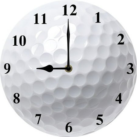 Soliyoahee 10inch Sports Themed Wall Clock with Golf Dial Silent Clock Movement and Battery Operated Great Decor for Home Office Bedroom and Nice Golf Enthusiasts Gifts