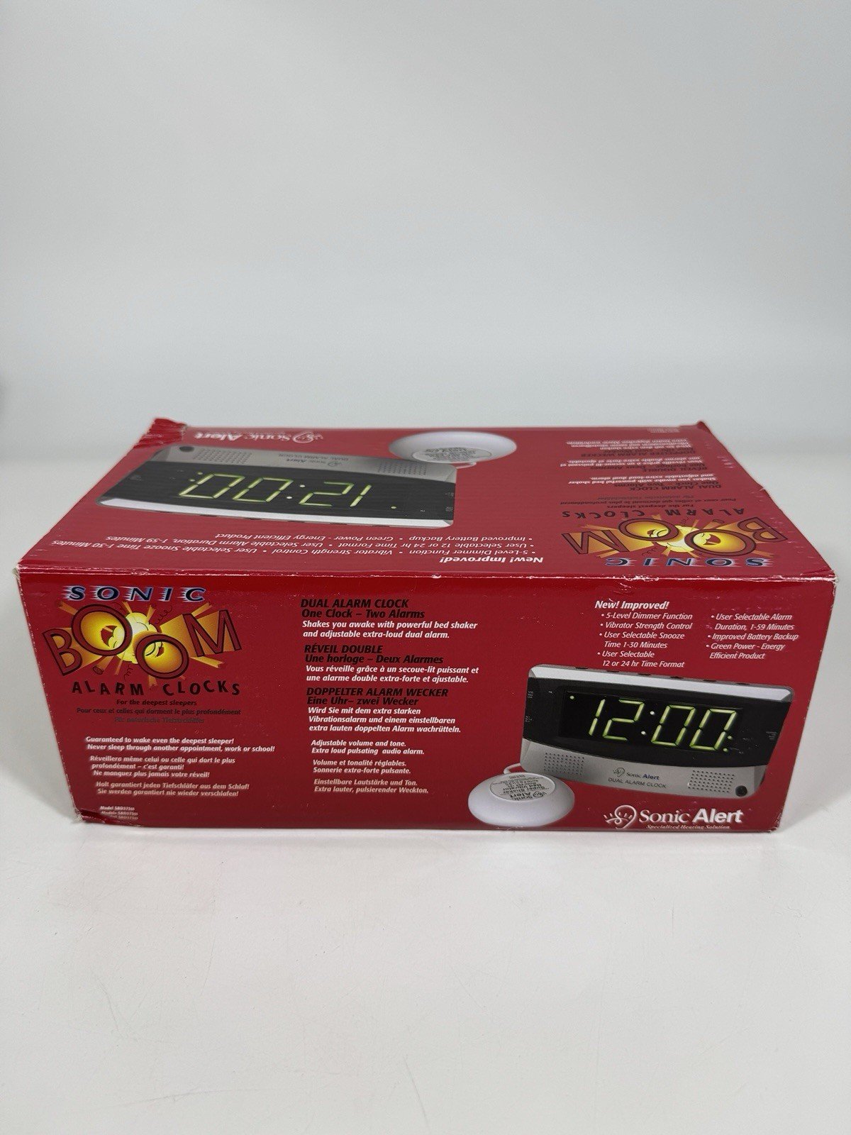 Sonic Alert Sonic Boom SBD375ss Vibrating Dual Alarm Clock Silver