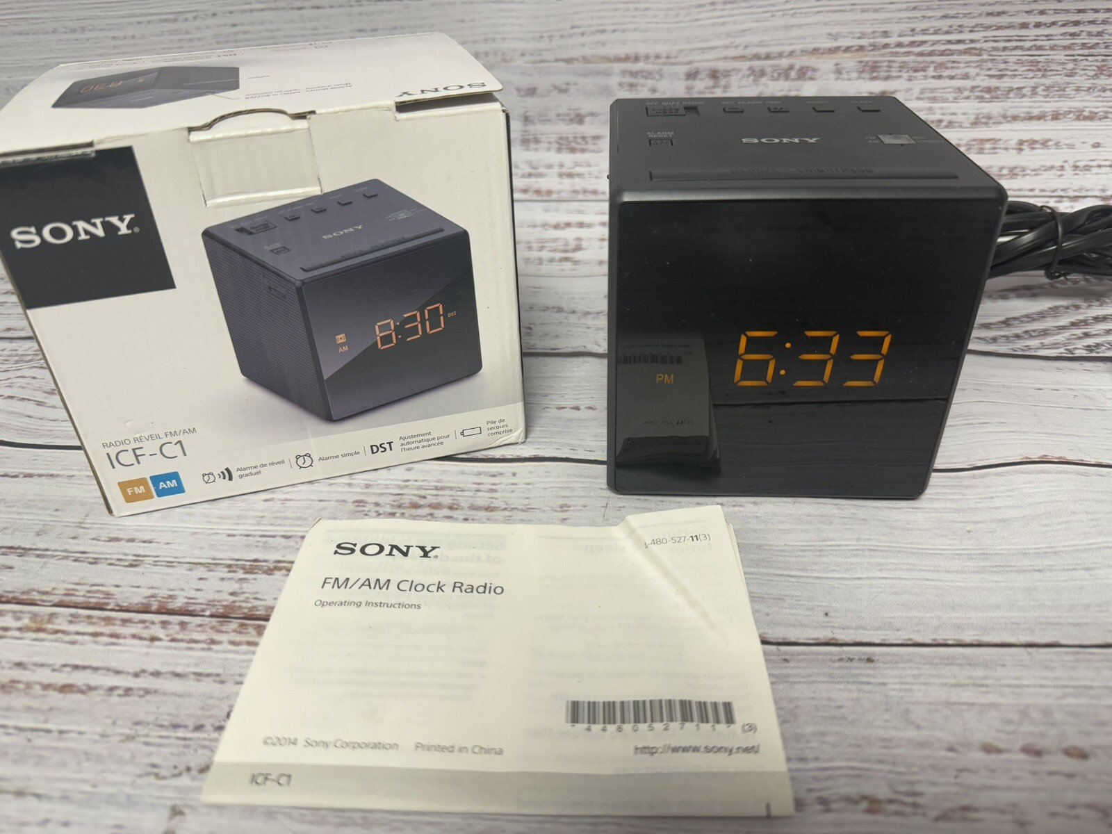 Sony ICF-C1/BC AM/FM Dual Alarm Clock Radio with Box, Packaging & Instructions