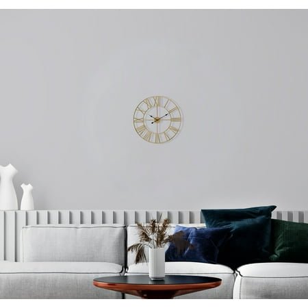 Sorbus Large Decorative Round Analog Wall Clock Battery Operated with Roman Numeral - 12 inch