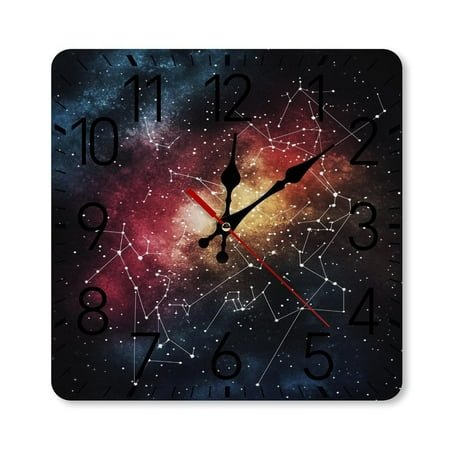 Starry Sky Constellation Galaxy Wall Clock Silent Non-Ticking For Home Office Decor, Decorative Clock Art