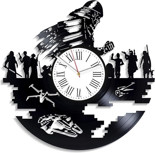 Stormtrooper Art Vinyl Clock - Handmade Decor for Nursery, Birthday Gifts, Unique Star Wars Wall Clock