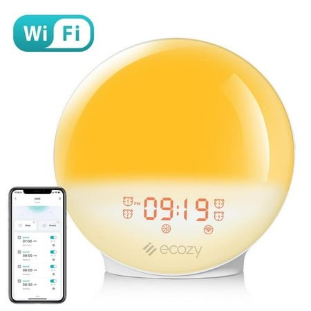 Sunrise Alarm Clock for Heavy Sleepers, Smart Wake Up Light with Sunrise/Sunset Simulation Decor Adjustable Radio