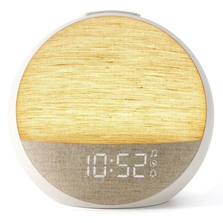 Sunrise Alarm Clock Wake Up Sunlight with Sound Machine & Dimmable Night Light for Bedrooms Clock