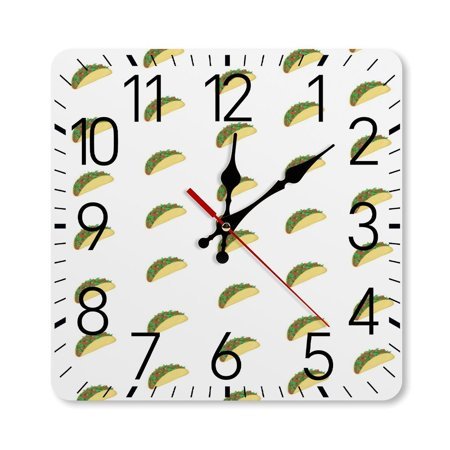 Taco Dark Color Wall Clock Silent Non-Ticking For Home Office Decor, Decorative Clock Art